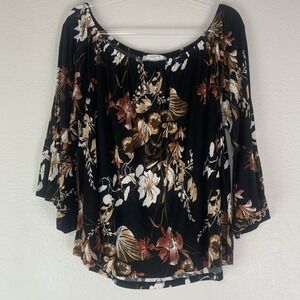 Lascana Venus Top XL Boho Dark Fairy Grunge Bell Sleeve Whimsigoth Off Shoulder